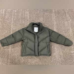 Aritzia Wilfred Olive Green Cloud Puff Jacket